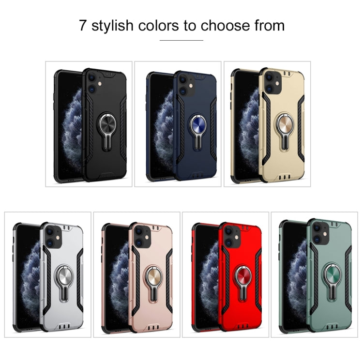 For iPhone 12 Metal Ring Holder 360 Degree Rotating TPU + PC Protective Case