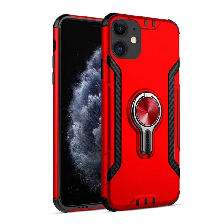 For iPhone 12 Metal Ring Holder 360 Degree Rotating TPU + PC Protective Case