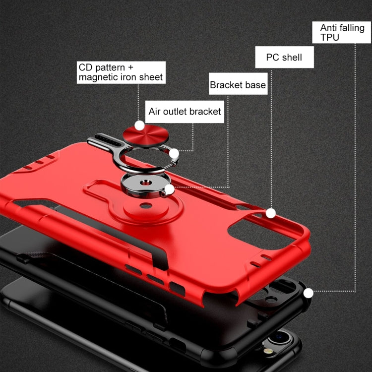 For iPhone 12 Metal Ring Holder 360 Degree Rotating TPU + PC Protective Case