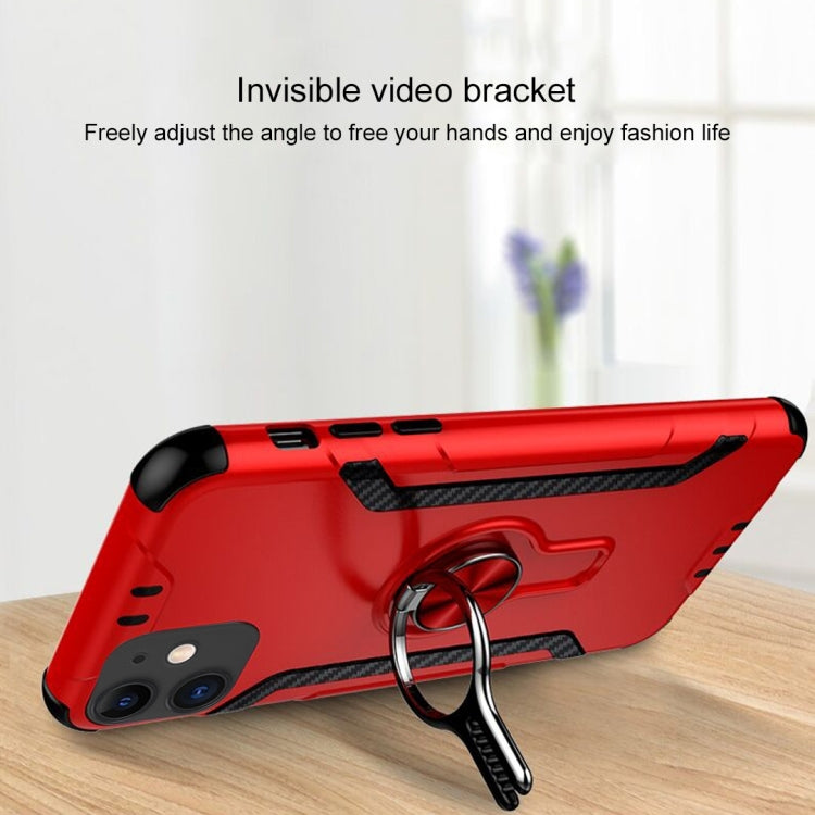 For iPhone 12 Metal Ring Holder 360 Degree Rotating TPU + PC Protective Case