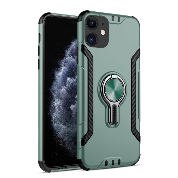 For iPhone 12 Metal Ring Holder 360 Degree Rotating TPU + PC Protective Case