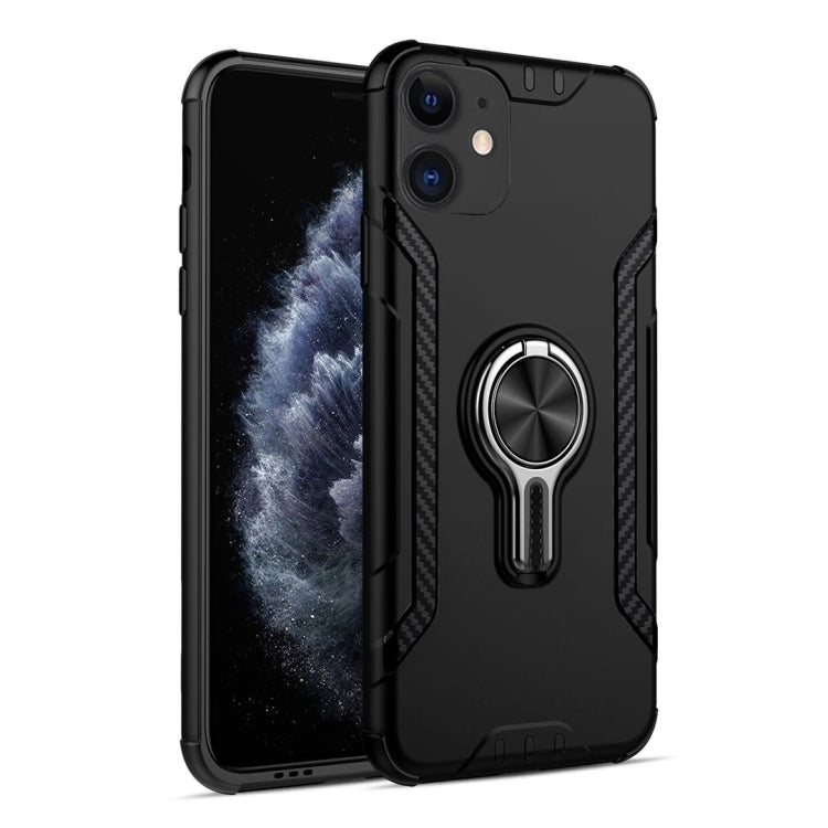For iPhone 12 Metal Ring Holder 360 Degree Rotating TPU + PC Protective Case