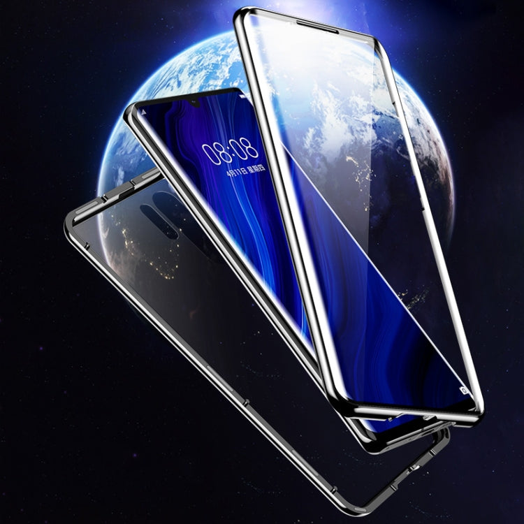 For Huawei P30 Magnetic Metal Frame Double-sided Tempered Glass Case