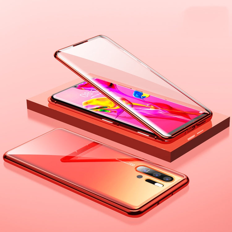 For Huawei P30 Pro Magnetic Metal Frame Double-sided Tempered Glass Case