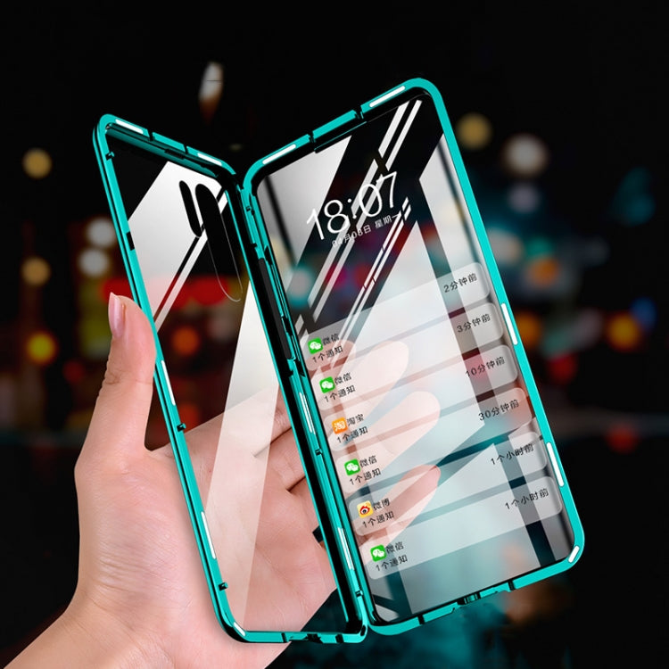For Huawei P30 Pro Magnetic Metal Frame Double-sided Tempered Glass Case