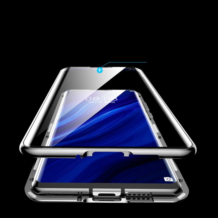 For Huawei P30 Pro Magnetic Metal Frame Double-sided Tempered Glass Case