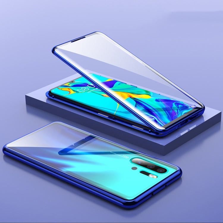 For Huawei P30 Pro Magnetic Metal Frame Double-sided Tempered Glass Case