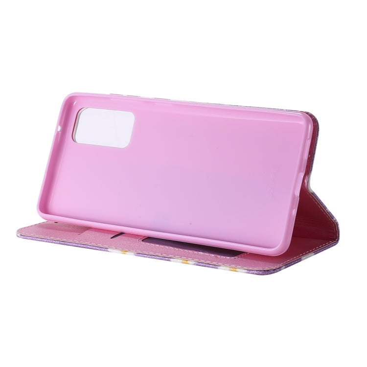 For Samsung Galaxy S20 FE Glittering Daisy Magnetic Horizontal Flip Leather Case with Holder & Card Slots & Photo Frame