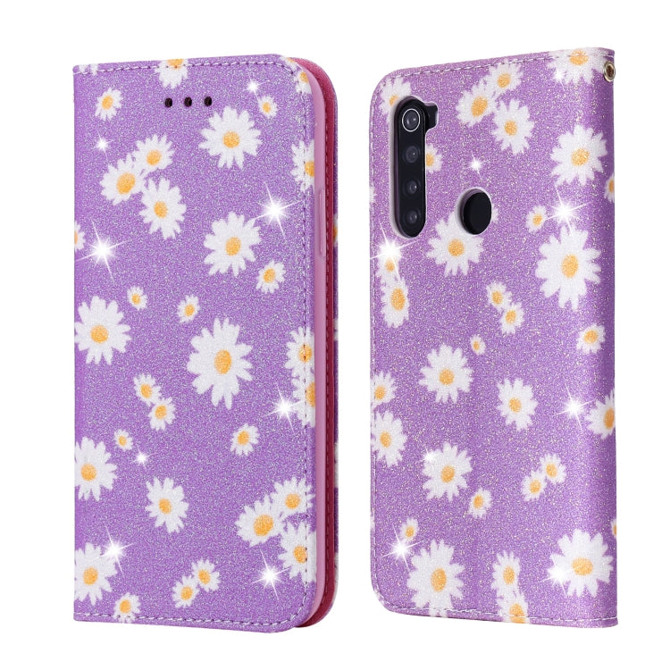 For Xiaomi Redmi Note 8 Glittering Daisy Magnetic Horizontal Flip Leather Case with Holder & Card Slots & Photo Frame