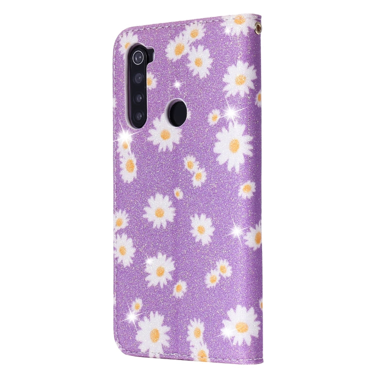 For Xiaomi Redmi Note 8 Glittering Daisy Magnetic Horizontal Flip Leather Case with Holder & Card Slots & Photo Frame