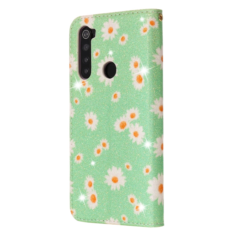 For Xiaomi Redmi Note 8 Glittering Daisy Magnetic Horizontal Flip Leather Case with Holder & Card Slots & Photo Frame