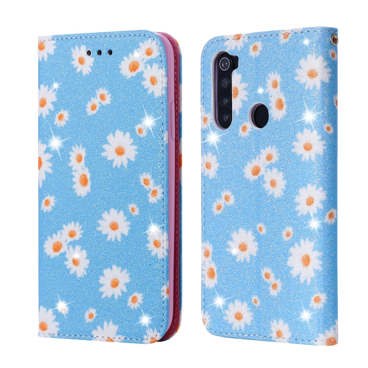 For Xiaomi Redmi Note 8 Glittering Daisy Magnetic Horizontal Flip Leather Case with Holder & Card Slots & Photo Frame