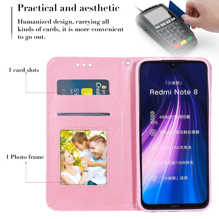 For Xiaomi Redmi Note 8 Glittering Daisy Magnetic Horizontal Flip Leather Case with Holder & Card Slots & Photo Frame