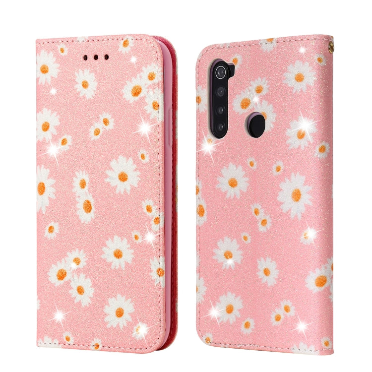 For Xiaomi Redmi Note 8 Glittering Daisy Magnetic Horizontal Flip Leather Case with Holder & Card Slots & Photo Frame