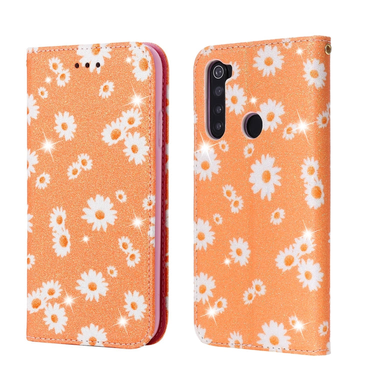 For Xiaomi Redmi Note 8 Glittering Daisy Magnetic Horizontal Flip Leather Case with Holder & Card Slots & Photo Frame