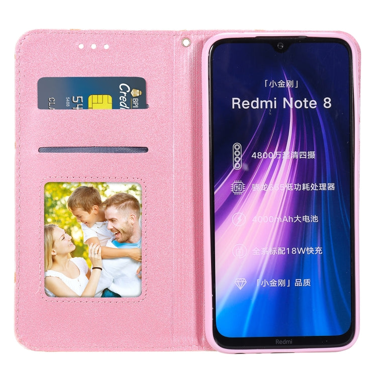 For Xiaomi Redmi Note 8 Glittering Daisy Magnetic Horizontal Flip Leather Case with Holder & Card Slots & Photo Frame