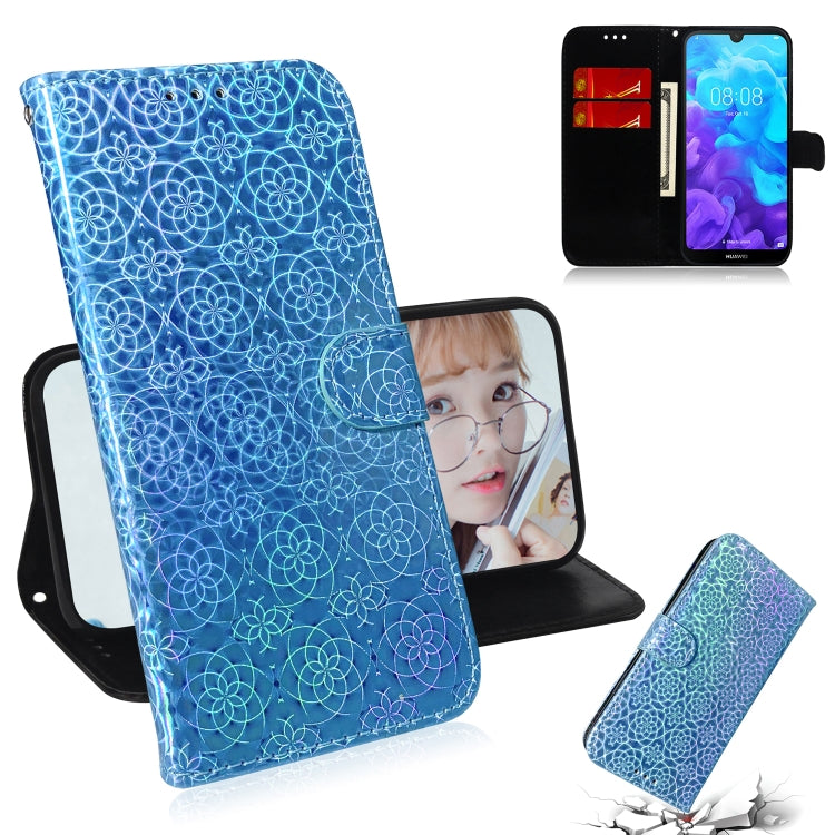 For Huawei Y5 (2019) / Honor 8S Solid Color Colorful Magnetic Buckle Horizontal Flip PU Leather Case with Holder & Card Slots & Wallet & Lanyard
