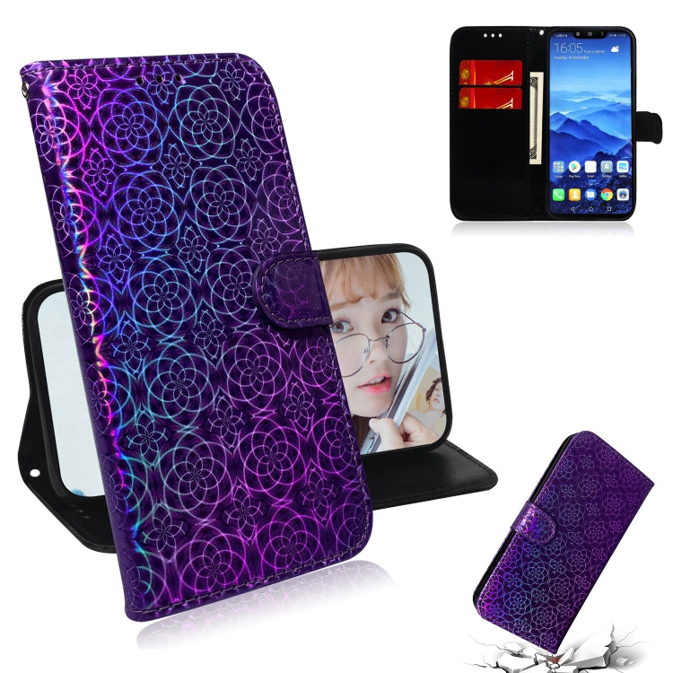 For Huawei Mate 20 Lite Solid Color Colorful Magnetic Buckle Horizontal Flip PU Leather Case with Holder & Card Slots & Wallet & Lanyard