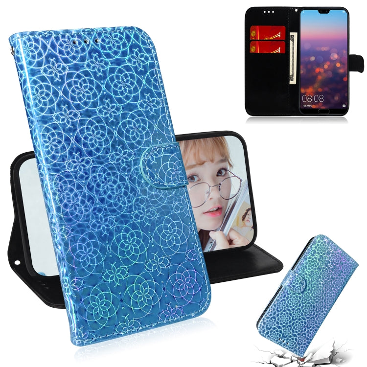 For Huawei P20 Solid Color Colorful Magnetic Buckle Horizontal Flip PU Leather Case with Holder & Card Slots & Wallet & Lanyard