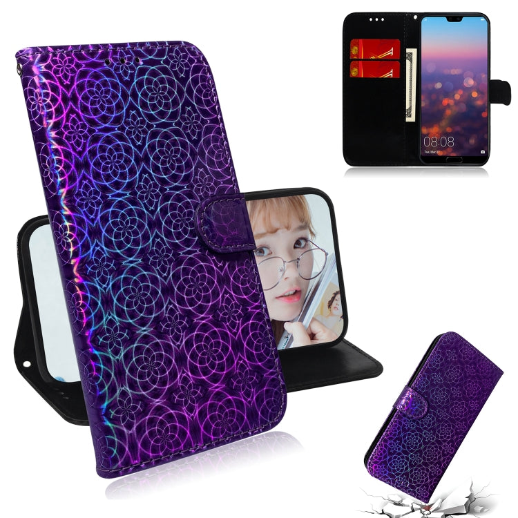 For Huawei P20 Solid Color Colorful Magnetic Buckle Horizontal Flip PU Leather Case with Holder & Card Slots & Wallet & Lanyard