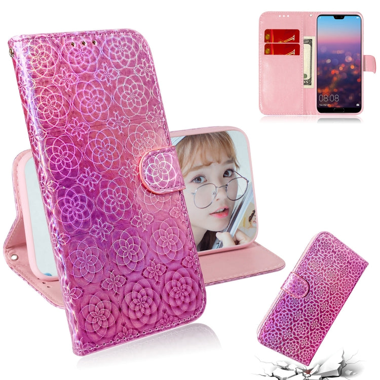 For Huawei P20 Solid Color Colorful Magnetic Buckle Horizontal Flip PU Leather Case with Holder & Card Slots & Wallet & Lanyard