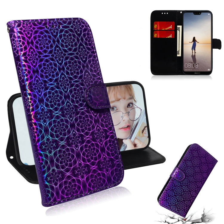 For Huawei P20 Lite / Nova 3e Solid Color Colorful Magnetic Buckle Horizontal Flip PU Leather Case with Holder & Card Slots & Wallet & Lanyard
