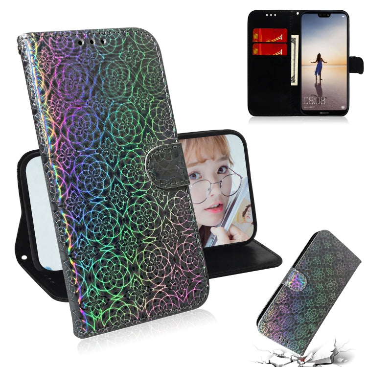 For Huawei P20 Lite / Nova 3e Solid Color Colorful Magnetic Buckle Horizontal Flip PU Leather Case with Holder & Card Slots & Wallet & Lanyard