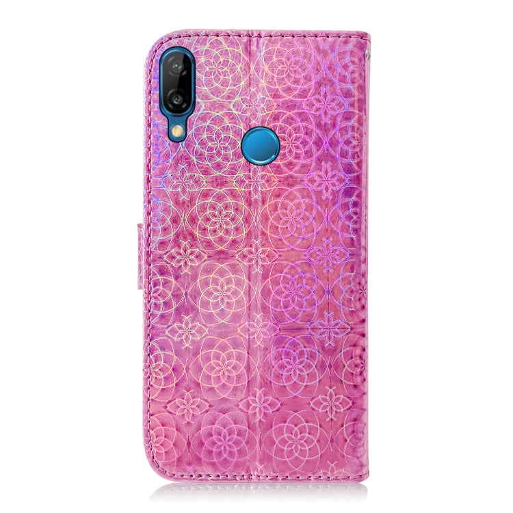 For Huawei P20 Lite / Nova 3e Solid Color Colorful Magnetic Buckle Horizontal Flip PU Leather Case with Holder & Card Slots & Wallet & Lanyard