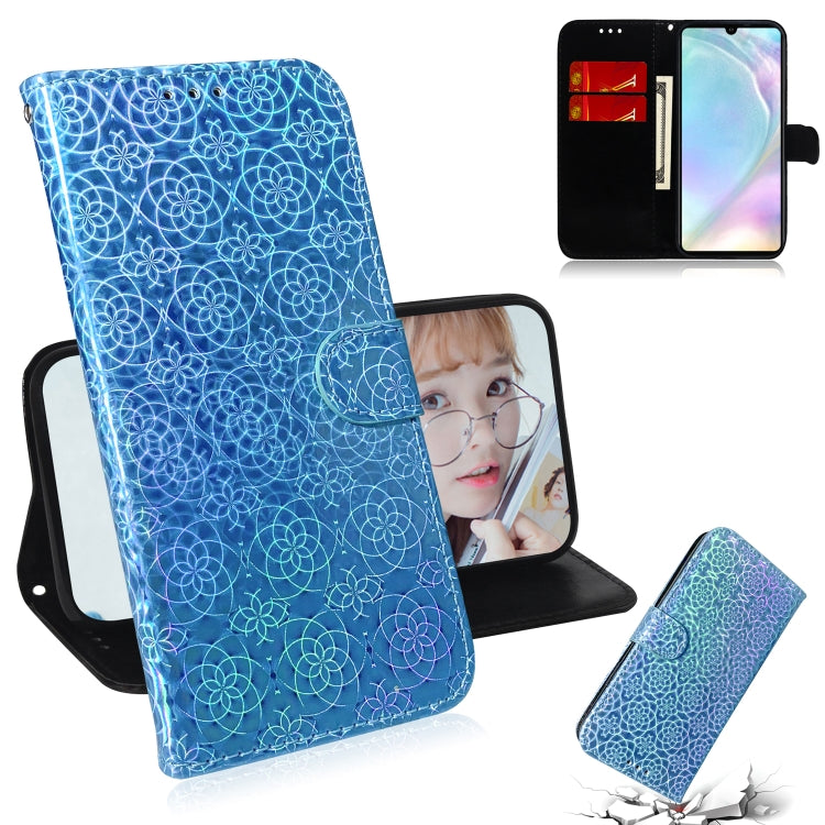 For Huawei P30 Solid Color Colorful Magnetic Buckle Horizontal Flip PU Leather Case with Holder & Card Slots & Wallet & Lanyard