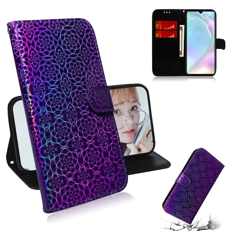 For Huawei P30 Solid Color Colorful Magnetic Buckle Horizontal Flip PU Leather Case with Holder & Card Slots & Wallet & Lanyard
