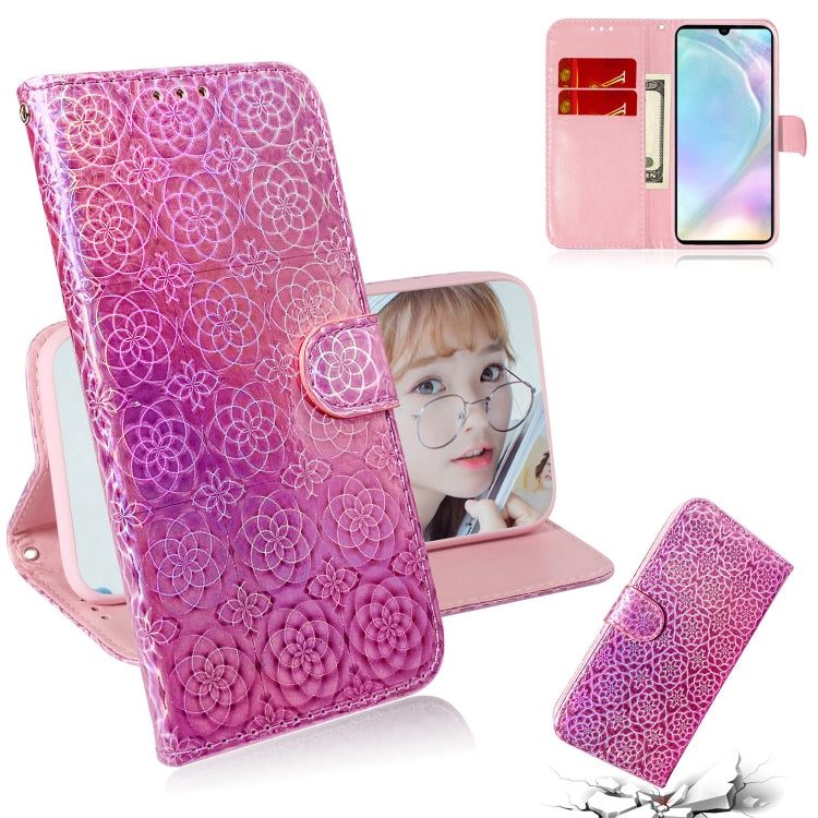 For Huawei P30 Solid Color Colorful Magnetic Buckle Horizontal Flip PU Leather Case with Holder & Card Slots & Wallet & Lanyard