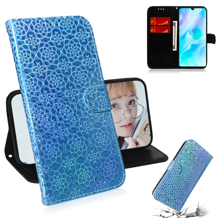 For Huawei P30 Lite / Nova 4e Solid Color Colorful Magnetic Buckle Horizontal Flip PU Leather Case with Holder & Card Slots & Wallet & Lanyard