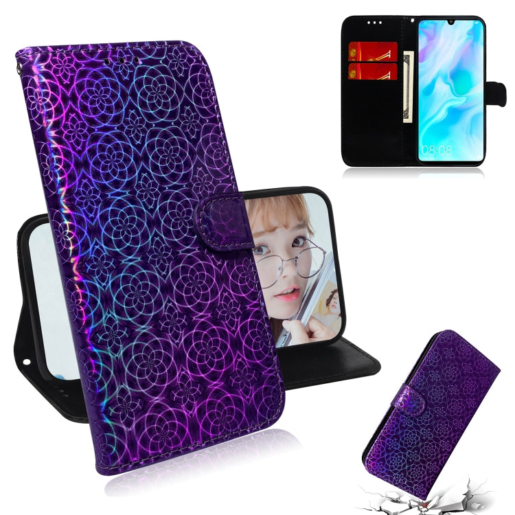 For Huawei P30 Lite / Nova 4e Solid Color Colorful Magnetic Buckle Horizontal Flip PU Leather Case with Holder & Card Slots & Wallet & Lanyard