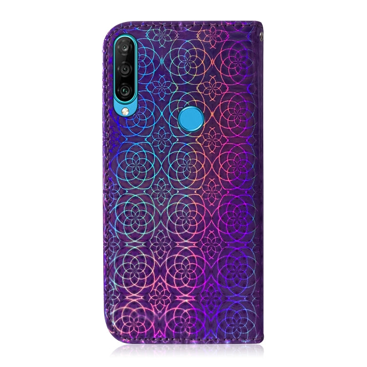 For Huawei P30 Lite / Nova 4e Solid Color Colorful Magnetic Buckle Horizontal Flip PU Leather Case with Holder & Card Slots & Wallet & Lanyard