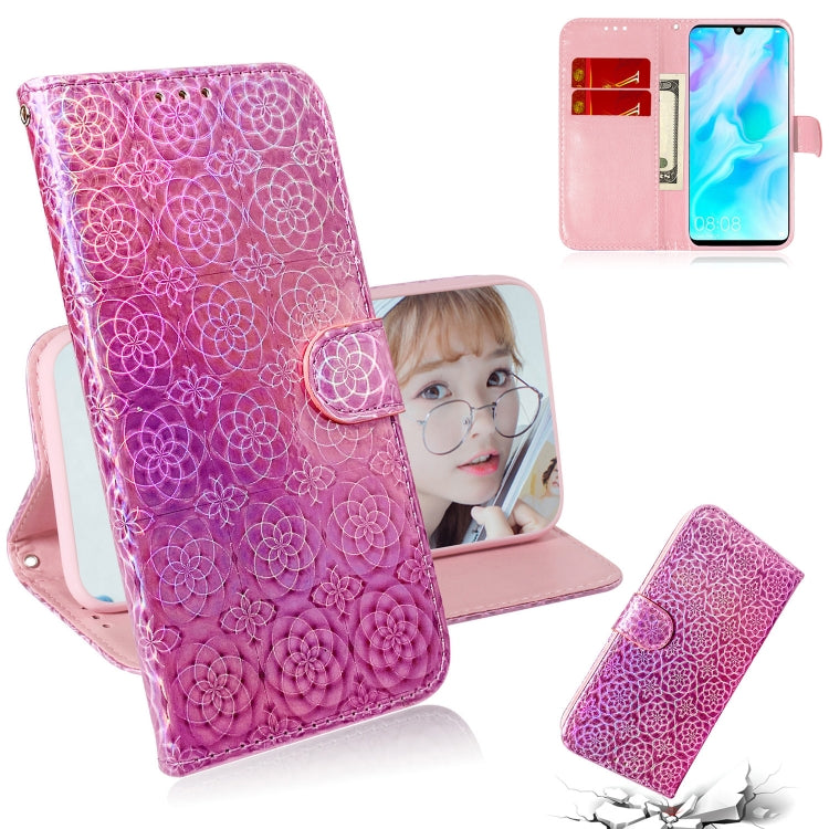 For Huawei P30 Lite / Nova 4e Solid Color Colorful Magnetic Buckle Horizontal Flip PU Leather Case with Holder & Card Slots & Wallet & Lanyard