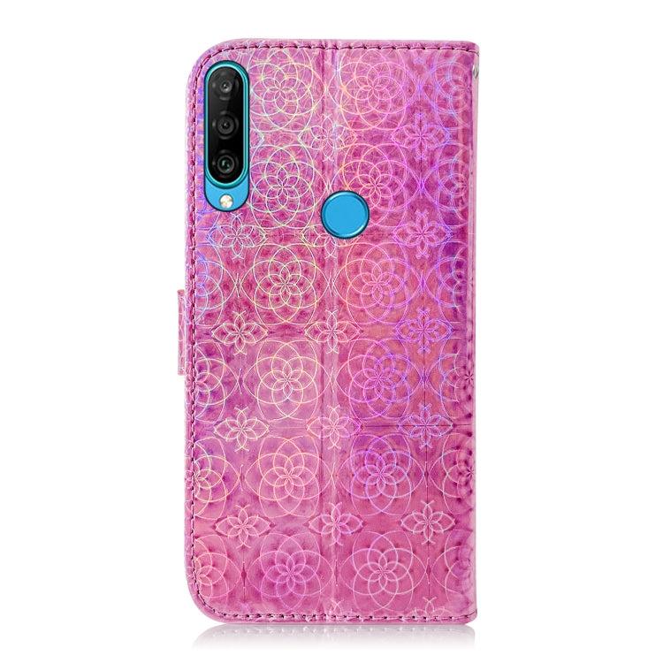 For Huawei P30 Lite / Nova 4e Solid Color Colorful Magnetic Buckle Horizontal Flip PU Leather Case with Holder & Card Slots & Wallet & Lanyard