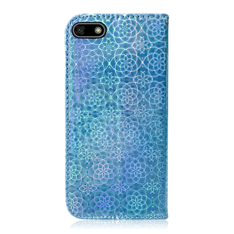 For Huawei Y5 2018 / Y5 Lite 2018 Solid Color Colorful Magnetic Buckle Horizontal Flip PU Leather Case with Holder & Card Slots & Wallet & Lanyard