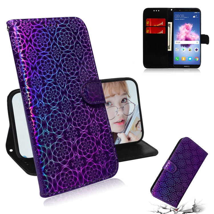 For Huawei Y5 2018 / Y5 Lite 2018 Solid Color Colorful Magnetic Buckle Horizontal Flip PU Leather Case with Holder & Card Slots & Wallet & Lanyard