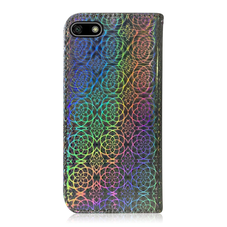 For Huawei Y5 2018 / Y5 Lite 2018 Solid Color Colorful Magnetic Buckle Horizontal Flip PU Leather Case with Holder & Card Slots & Wallet & Lanyard