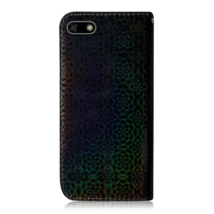 For Huawei Y5 2018 / Y5 Lite 2018 Solid Color Colorful Magnetic Buckle Horizontal Flip PU Leather Case with Holder & Card Slots & Wallet & Lanyard