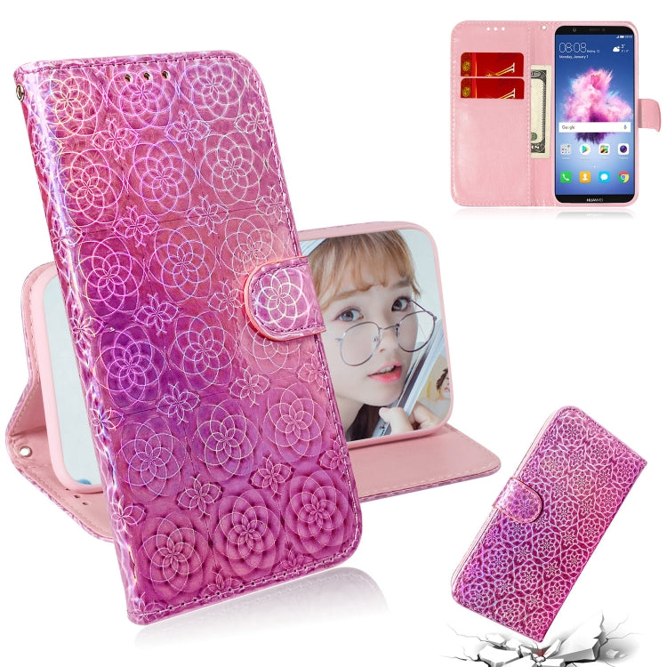 For Huawei Y5 2018 / Y5 Lite 2018 Solid Color Colorful Magnetic Buckle Horizontal Flip PU Leather Case with Holder & Card Slots & Wallet & Lanyard