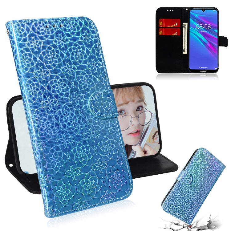 For Huawei Y6 2019 Solid Color Colorful Magnetic Buckle Horizontal Flip PU Leather Case with Holder & Card Slots & Wallet & Lanyard