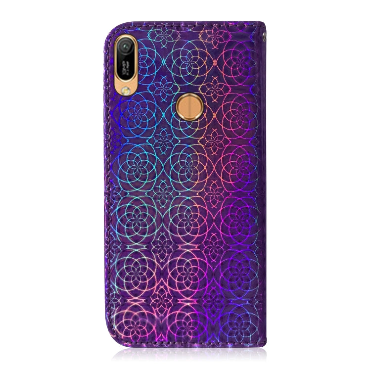 For Huawei Y6 2019 Solid Color Colorful Magnetic Buckle Horizontal Flip PU Leather Case with Holder & Card Slots & Wallet & Lanyard