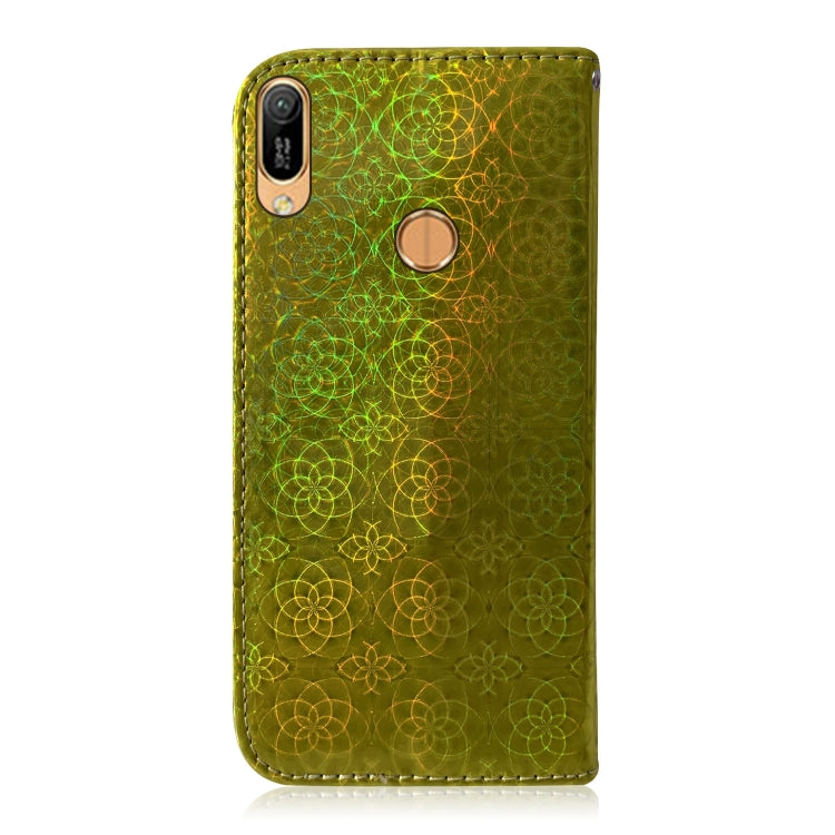 For Huawei Y6 2019 Solid Color Colorful Magnetic Buckle Horizontal Flip PU Leather Case with Holder & Card Slots & Wallet & Lanyard