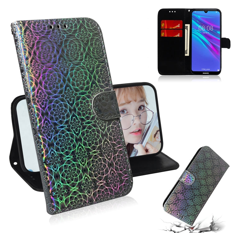 For Huawei Y6 2019 Solid Color Colorful Magnetic Buckle Horizontal Flip PU Leather Case with Holder & Card Slots & Wallet & Lanyard
