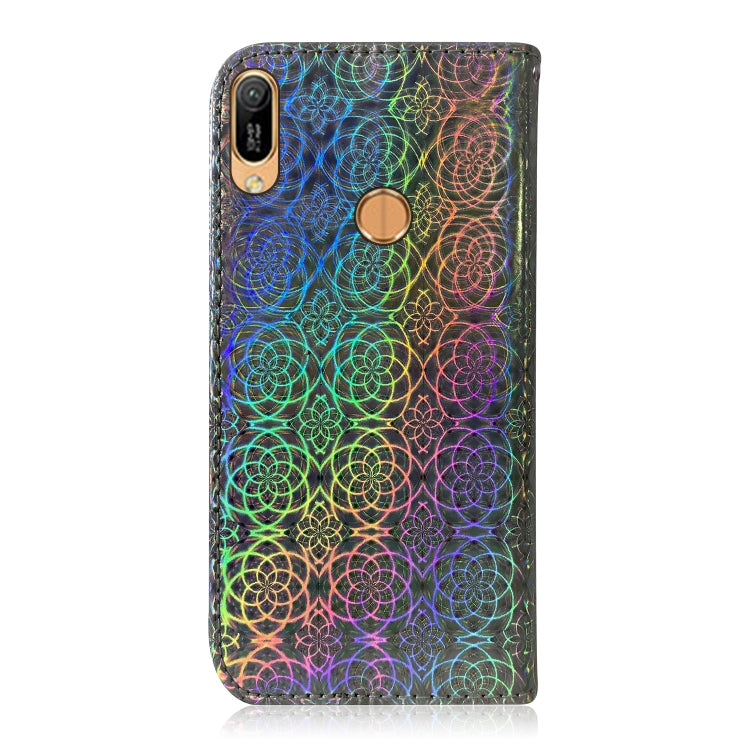 For Huawei Y6 2019 Solid Color Colorful Magnetic Buckle Horizontal Flip PU Leather Case with Holder & Card Slots & Wallet & Lanyard