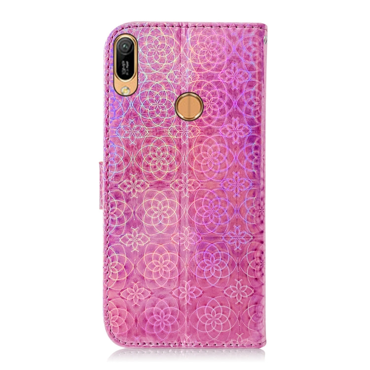 For Huawei Y6 2019 Solid Color Colorful Magnetic Buckle Horizontal Flip PU Leather Case with Holder & Card Slots & Wallet & Lanyard