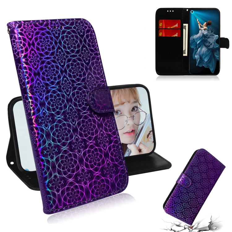 For Huawei Honor 20 Solid Color Colorful Magnetic Buckle Horizontal Flip PU Leather Case with Holder & Card Slots & Wallet & Lanyard