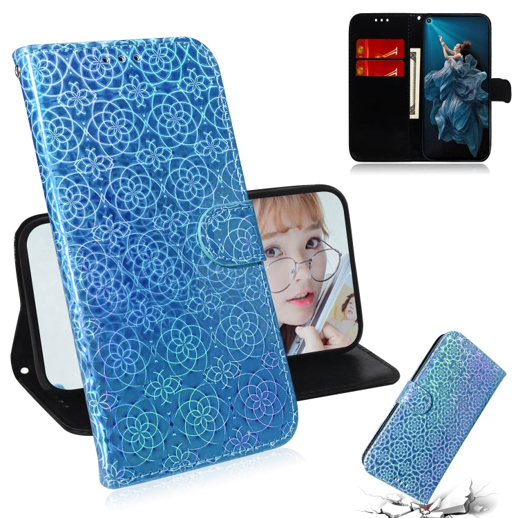 For Huawei Honor 20 Pro Solid Color Colorful Magnetic Buckle Horizontal Flip PU Leather Case with Holder & Card Slots & Wallet & Lanyard
