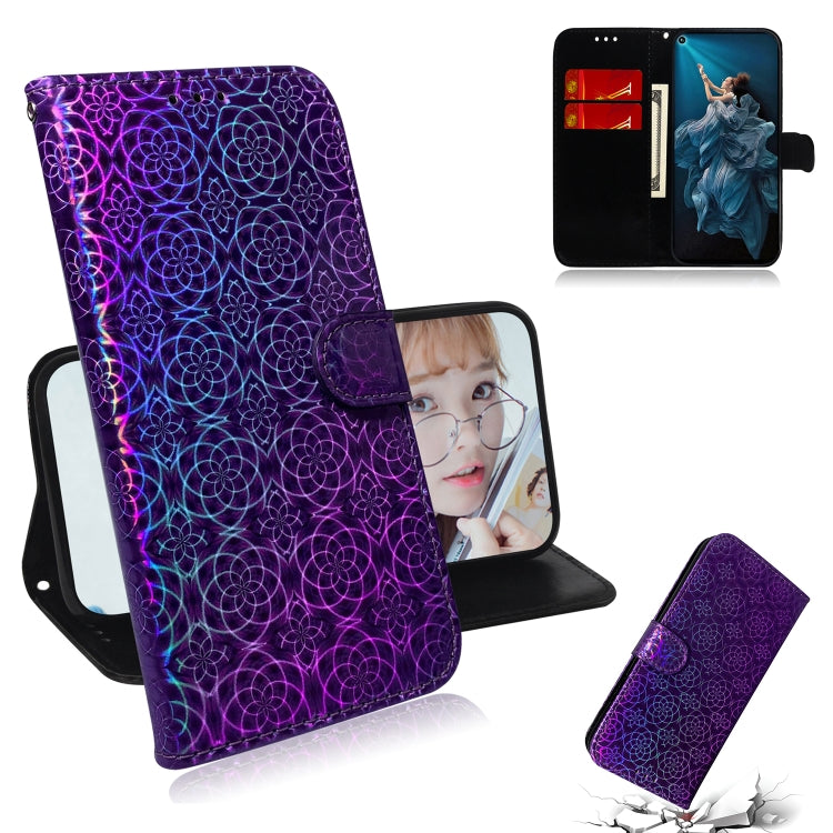 For Huawei Honor 20 Pro Solid Color Colorful Magnetic Buckle Horizontal Flip PU Leather Case with Holder & Card Slots & Wallet & Lanyard